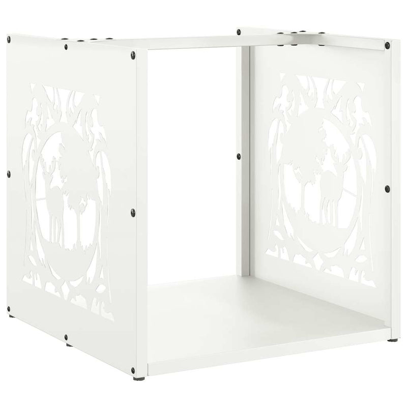 Brandhoutrek 40X40X40 Cm Koudgewalst Staal Wit