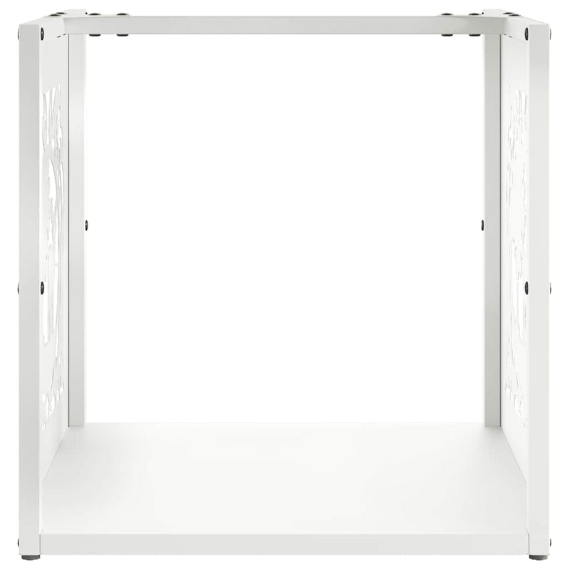 Brandhoutrek 40X40X40 Cm Koudgewalst Staal Wit