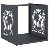 Brandhoutrek 40X40X40 Cm Koudgewalst Staal Antracietkleurig