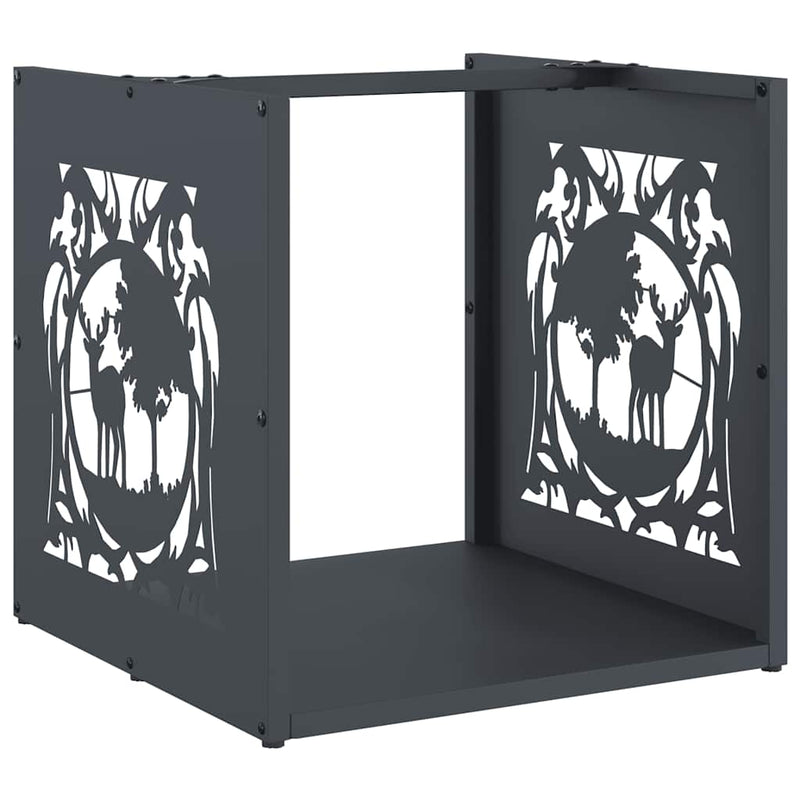 Brandhoutrek 40X40X40 Cm Koudgewalst Staal Antracietkleurig