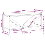 Brandhoutrek Met Houten Blad 100,5X35,5X40 Cm