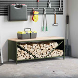 Brandhoutrek Met Houten Blad 100,5X35,5X40 Cm