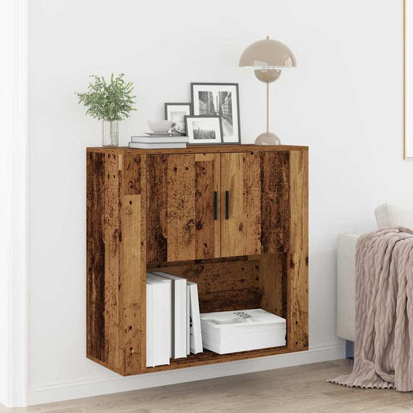 Wandkast Met Plank 80 X 33 X 80 Cm Bewerkt Hout