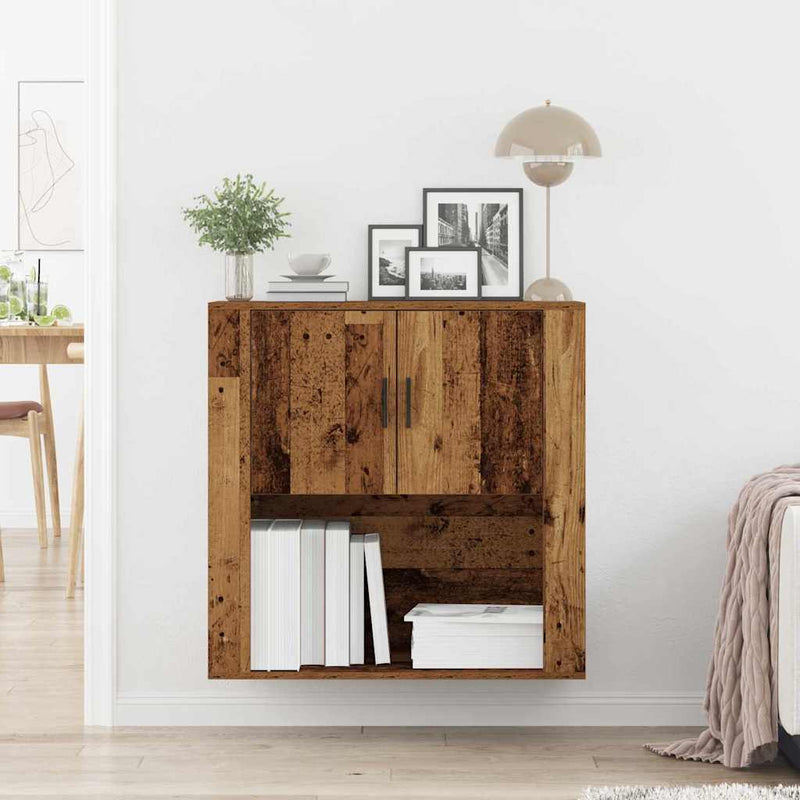 Wandkast Met Plank 80 X 33 X 80 Cm Bewerkt Hout