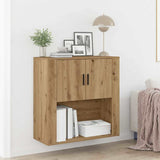 Wandkast Met Plank 80 X 33 X 80 Cm Bewerkt Hout