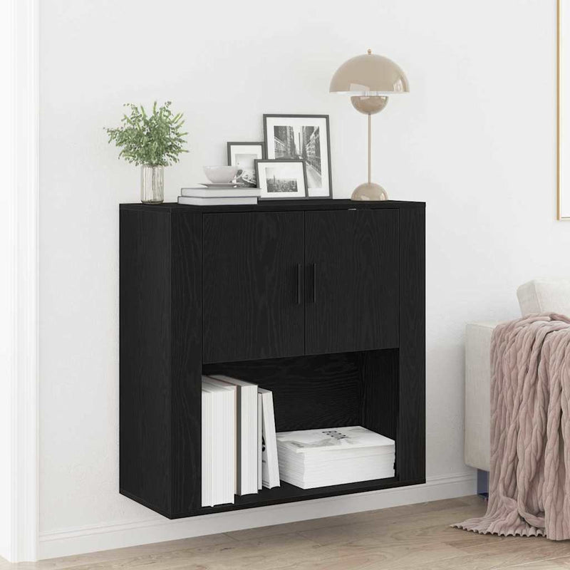 Wandkast Met Plank 80 X 33 X 80 Cm Bewerkt Hout