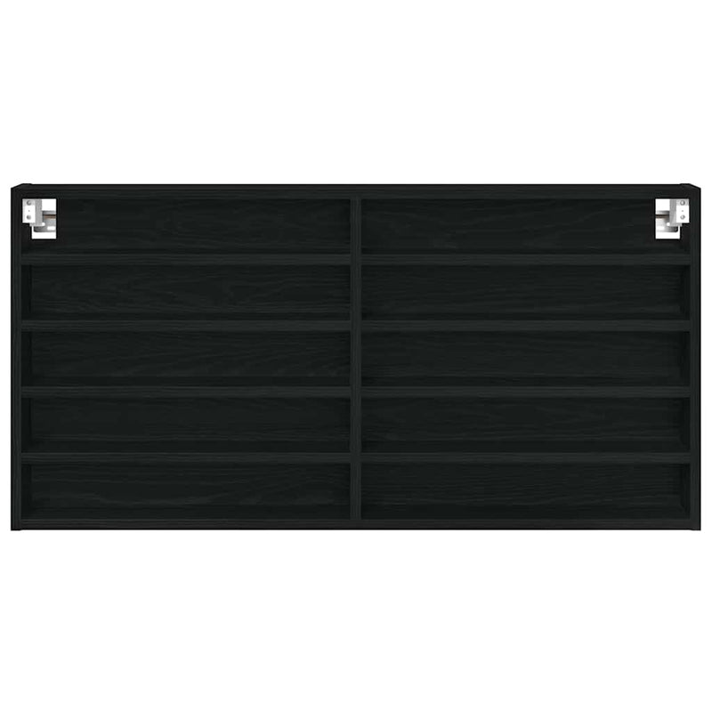 Tentoonselkast Met Plank Anders Zwart Eiken 100 X 8.5 X 50 Cm