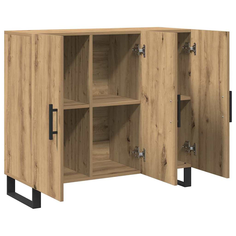 Dressoir 90 X 34 X 80 Cm Bewerkt Hout