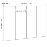 Hoofdbord 120 X 1,5 X 80 Cm Bewerkt Hout