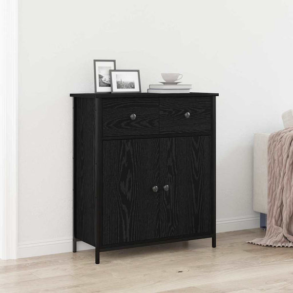 Dressoir 70X30X80 Cm Bewerkt Hout En Staal Kleurig