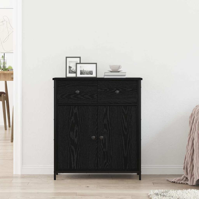 Dressoir 70X30X80 Cm Bewerkt Hout En Staal Kleurig