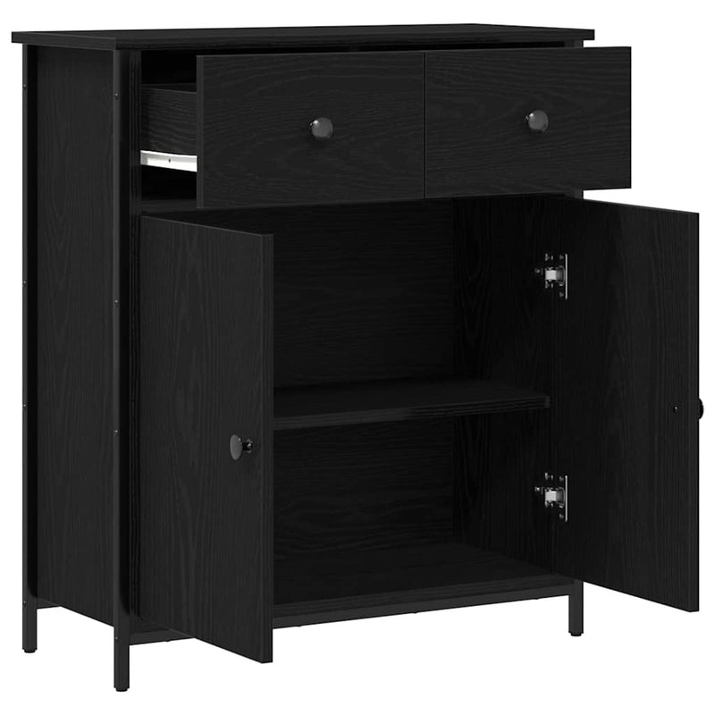 Dressoir 70X30X80 Cm Bewerkt Hout En Staal Kleurig