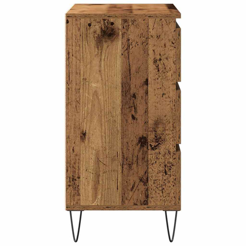 Dressoir Met Lade 60 X 35 X 70 Cm Bewerkt Hout