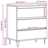 Dressoir Met Lade 60 X 35 X 70 Cm Bewerkt Hout