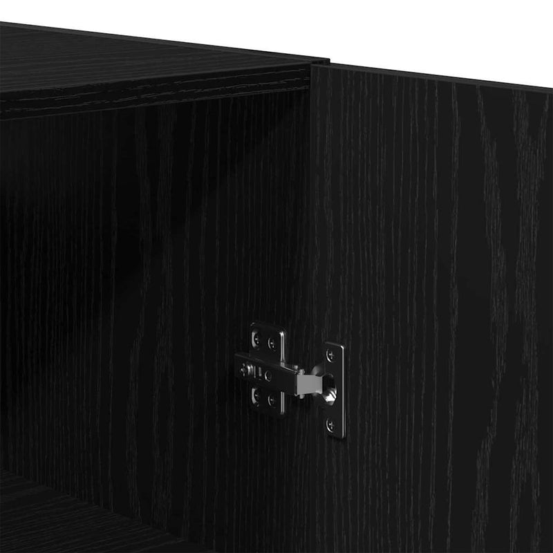 Wandkast 2 Pcs 69.5 X 34 X 90 Cm Bewerkt Hout Zwart Eiken