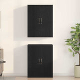 Wandkast 2 Pcs 69.5 X 34 X 90 Cm Bewerkt Hout Zwart Eiken