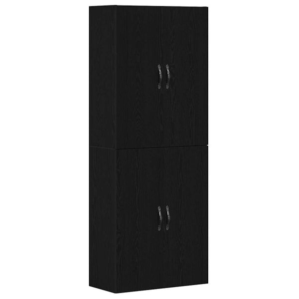 Wandkast 2 Pcs 69.5 X 34 X 90 Cm Bewerkt Hout Zwart Eiken