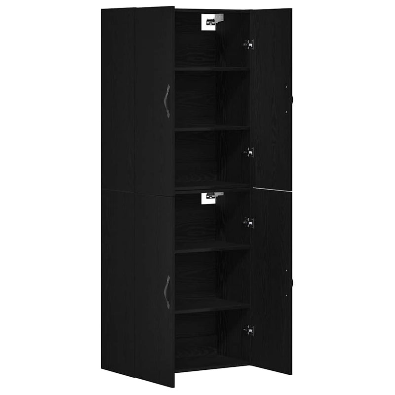 Wandkast 2 Pcs 69.5 X 34 X 90 Cm Bewerkt Hout Zwart Eiken
