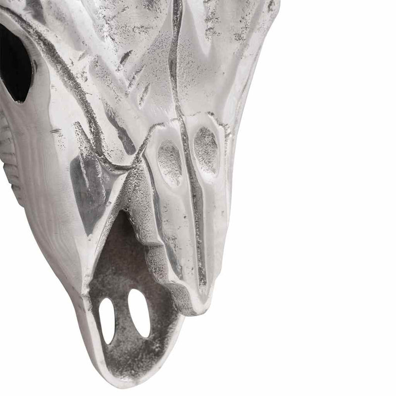 Bullschedel Zilver 49 X 10 X 36 Cm Aluminium