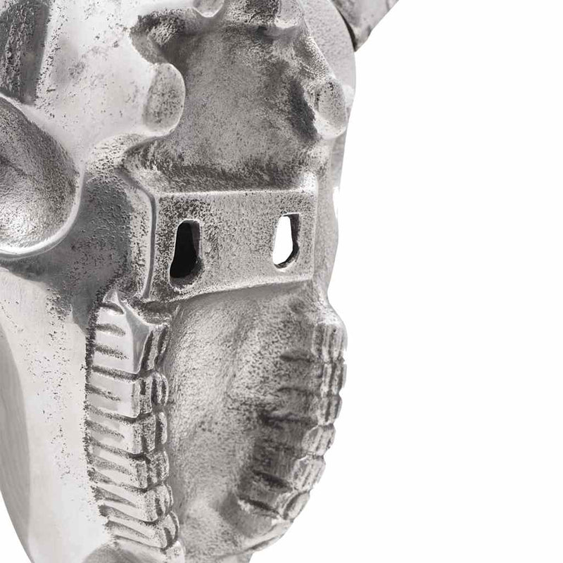 Bullschedel Zilver 49 X 10 X 36 Cm Aluminium