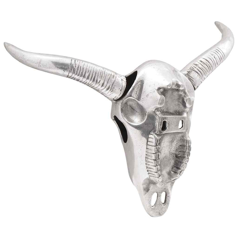 Bullschedel Zilver 49 X 10 X 36 Cm Aluminium