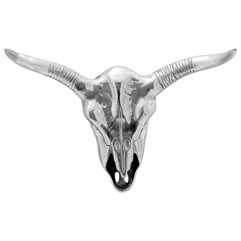 Bullschedel Zilver 49 X 10 X 36 Cm Aluminium