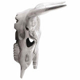 Bullschedel Zilver 49 X 10 X 36 Cm Aluminium