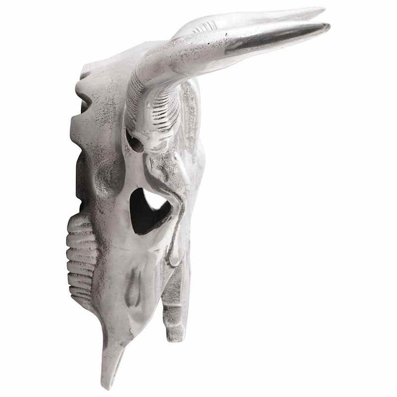 Bullschedel Zilver 49 X 10 X 36 Cm Aluminium