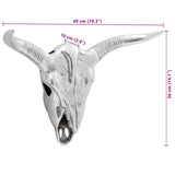Bullschedel Zilver 49 X 10 X 36 Cm Aluminium