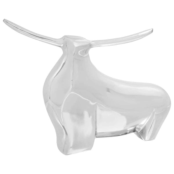 Stierensculptuur Zilver Aluminium