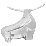 Stierensculptuur Zilver Aluminium