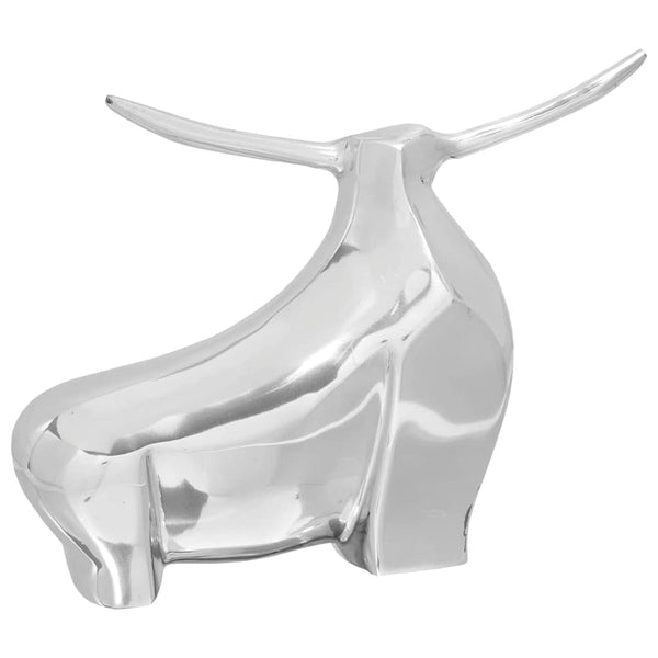 Stierensculptuur Zilver Aluminium