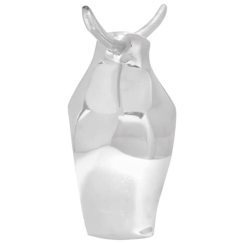 Stierensculptuur Zilver Aluminium