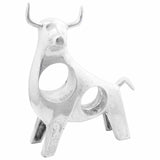 Stierensculptuur Zilver Aluminium