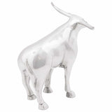 Stierensculptuur Zilver Aluminium