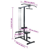 Lat Pulldown Machine Zwart 110 X 70 X 187 Cm Gepoedercoat Staal