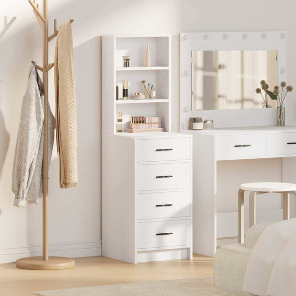 Highboard Met Lade 40 X 41 X 135 Cm Bewerkt Hout