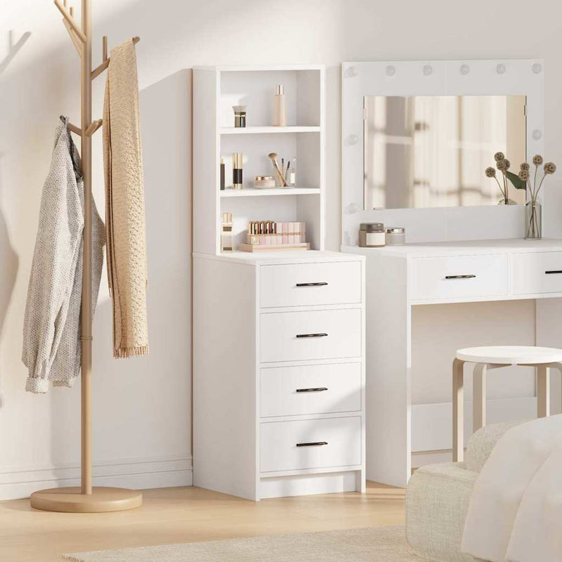 Highboard Met Lade 40 X 41 X 135 Cm Bewerkt Hout