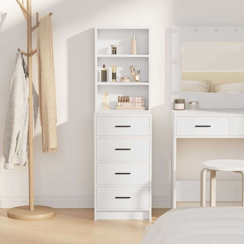 Highboard Met Lade 40 X 41 X 135 Cm Bewerkt Hout