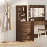 Highboard Met Lade 40 X 41 X 135 Cm Bewerkt Hout