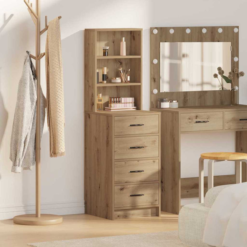 Highboard Met Lade 40 X 41 X 135 Cm Bewerkt Hout