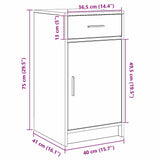 Dressoir Met Lade 40 X 40,5 X 75 Cm Bewerkt Hout