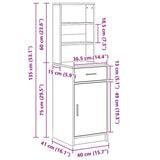 Highboard Met Lade 40 X 40,5 X 135 Cm Bewerkt Hout