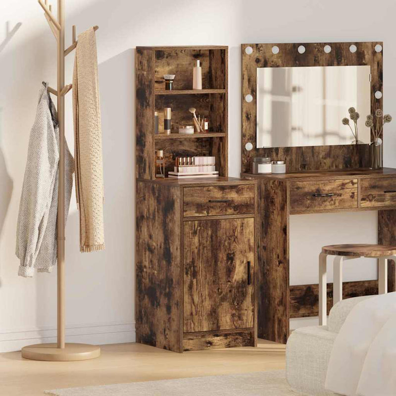 Highboard Met Lade 40 X 40,5 X 135 Cm Bewerkt Hout