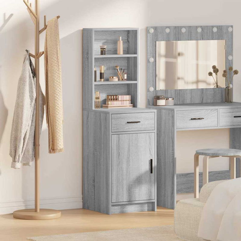 Highboard Met Lade 40 X 40,5 X 135 Cm Bewerkt Hout