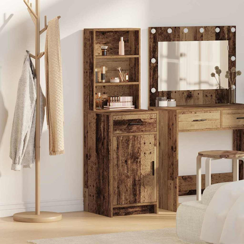 Highboard Met Lade 40 X 40,5 X 135 Cm Bewerkt Hout