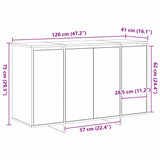 Dressoir 120 X 41 X 75 Cm Bewerkt Hout
