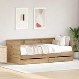 Slaapbank Met Lades Zonder Matras Eiken