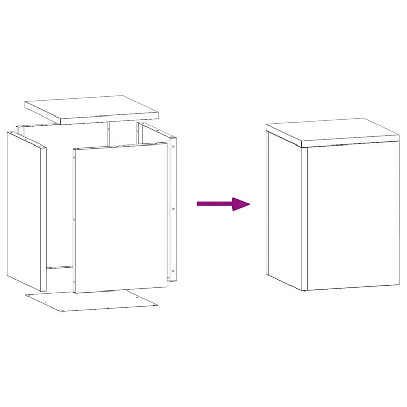 Plantenkasten 2 Pcs 24 X 24 X 35 Cm Staal