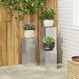 Plantenkasten 2 Pcs 24 X 24 X 35 Cm Staal